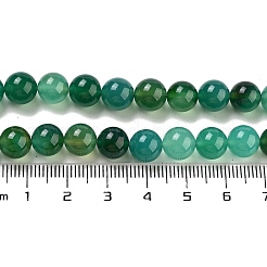 Natural Green Onyx Agate Dyed & Heated Round Bead Strands&nbsp;G-P070-19-8mm