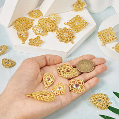 40Pcs 10 Styles Iron Rhinestone Pendants&nbsp;IFIN-TA0001-60