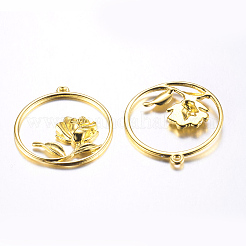 Alloy Flower Pendants&nbsp;EA13268Y-G