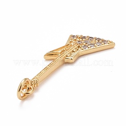 Rack Plating Brass Micro Pave Clear Cubic Zirconia Pendants&nbsp;KK-M229-21G