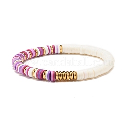 Synthetic Hematite & Polymer Clay Heishi Beads Stretch Bracelets Set&nbsp;BJEW-JB07405
