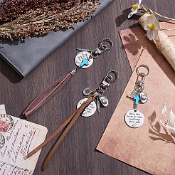 3Pcs Faux Suede Cord & Alloy Keychains&nbsp;HJEW-BC00123