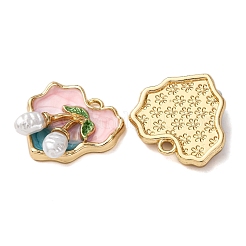 Light Gold Tone Alloy Enamel Pendants&nbsp;ENAM-B028-34KCG-02