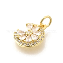 Brass Micro Pave Cubic Zirconia Pendants&nbsp;KK-L225-006G-01
