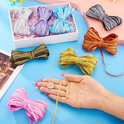 8 Bundles Polyester Glitter Power Ribbons&nbsp;OCOR-TA0002-93