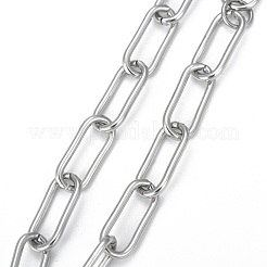Tarnish Resistant 304 Stainless Steel Paperclip Chain Bracelets&nbsp;STAS-P001-59P