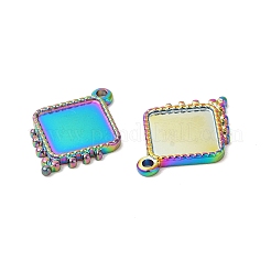 Ion Plating(IP) 304 Stainless Steel Pendant Cabochon Settings&nbsp;STAS-L268-042MC