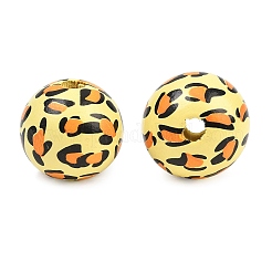 Printed Wood European Beads&nbsp;WOOD-G029-05A
