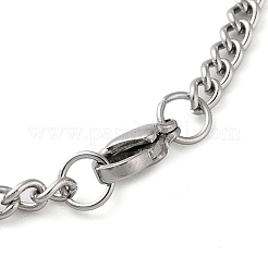 Non-Tarnish 304 Stainlessa Steel Curb Chain Pendant Necklaces&nbsp;LS-NJEW-H034-06P