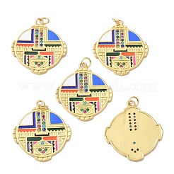 Brass Cubic Zirconia Pendants&nbsp;ZIRC-C024-25G