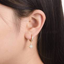 Brass Micro Pave Clear Cubic Zirconia Huggie Hoop Earrings&nbsp;EJEW-JE04380-01