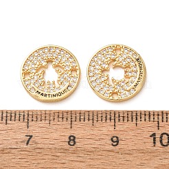 Brass Micro Pave Clear Cubic Zirconia Connector Charms&nbsp;CU-CBAA556-04E
