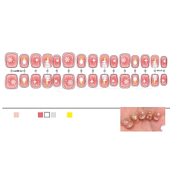 Christmas Snowflake Pattern Plastic False Nail Tips&nbsp;PW-WG5E749-01