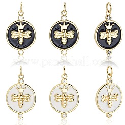 10Pcs 2 Colors Eco-Friendly Brass Micro Pave Cubic Zirconia Pendants&nbsp;KK-BBC0020-69