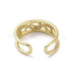 Brass Pave Cubic Zirconia Open Cuff Rings&nbsp;RJEW-M170-03G