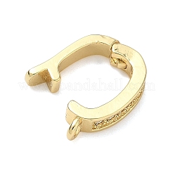Brass Micro Pave Clear Cubic Zirconia Enhancer Shortener Pendant Bails&nbsp;KK-I476-17G