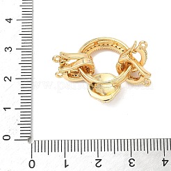 Brass Micro Pave Clear Cubic Zirconia Fold Over Clasps&nbsp;KK-U059-47G
