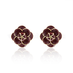 Brass Flower Stud Earrings&nbsp;LS-EJEW-A121-20G