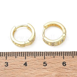 Brass Micro Pave Cubic Zirconia Hoop Earrings&nbsp;KK-CBA30C7-04G