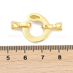 Brass Micro Pave Clear Cubic Zirconia Fold Over Clasps&nbsp;KK-M311-19G