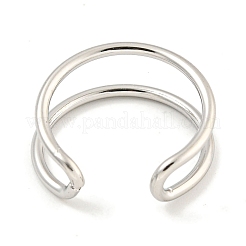 Non-Tarnish 304 Stainless Steel Hollow Open Cuff Ring for Women&nbsp;RJEW-A043-12P