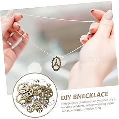 36Pcs 12 Styles Tibetan Style Alloy Steampunk Pendants&nbsp;TIBEP-YW0001-89