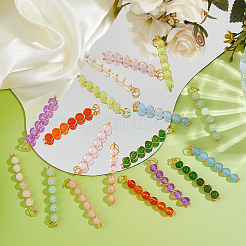 18Pcs 9 Color Natural & Dyed Malaysia Jade Pendants&nbsp;PALLOY-FH00131