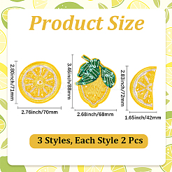 6Pcs 3 Styles Fruit Theme Polyester Applique Embroidery&nbsp;DIY-CY0003-61