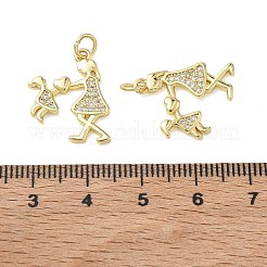 Brass Micro Pave Cubic Zirconia Pendants&nbsp;KK-T085-15F-G