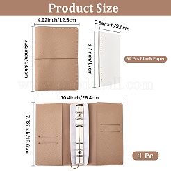 Rectangle PU Leather 6-Ring Binder Planner&nbsp;DIY-WH20062-179C