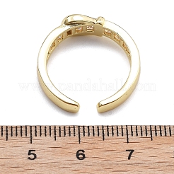 Rack Plating Brass Micro Pave Clear Cubic Zirconia Cuff Finger Rings for Women&nbsp;RJEW-M028-40G
