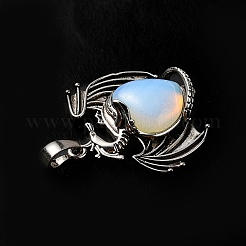 Opalite Heart Pendants&nbsp;KK-K331-01AS-03