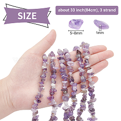 3 Strand Natural Amethyst Beads Strands&nbsp;G-BC0001-27