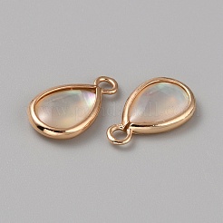 Natural White Shell Teardrop Charms with Enamel&nbsp;FIND-WH0159-52A-KCG