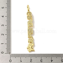Brass Micro Pave Cubic Zirconia Pendants&nbsp;KK-Z042-19G-01