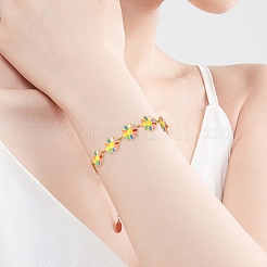 Enamel Daisy Flower Link Chains&nbsp;CHS-CJ0001-33