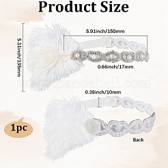Alloy & Rubber & Rhinestone & Feathers & Seed Glass & Plastic Headbands&nbsp;OHAR-WH20011-15B