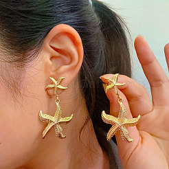 304 Stainless Steel Dangle Stud Earrings&nbsp;FS-WG5CF4C-01