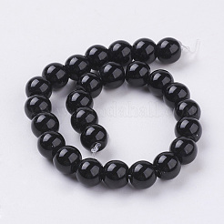 Synthetic Black Stone Beads Strands&nbsp;X-G-G088-8mm