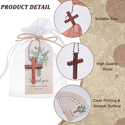 DIY Cross Schima Wood Pendant Making Kits&nbsp;DIY-GO0002-99