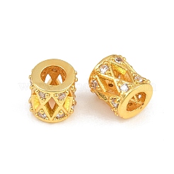 Brass Micro Pave Clear Cubic Zirconia European Beads&nbsp;CU-CBA6A75-24G