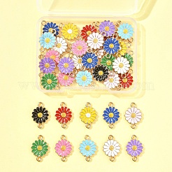 40Pcs 10 Colors Zinc Alloy Enamel Sunflower Connector Charms&nbsp;ENAM-FS0002-43