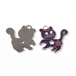 Alloy Enamel Kitten Pendants&nbsp;ENAM-P033-3