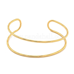 Ion Plating(IP) Hollowed 304 Stainless Steel Cuff Bangles&nbsp;BJEW-P331-07G