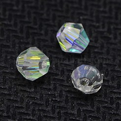 AB Color Plated Crystal Glass Bicone Loose Beads&nbsp;X-GGLA-F026-B01