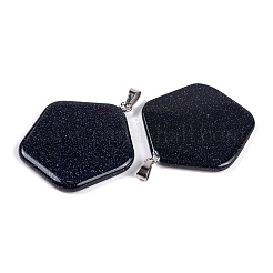 Synthetic Blue Goldstone Pendants&nbsp;G-Q172-02P