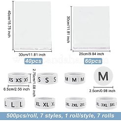 7 Rolls 7 Styles Paper Self-Adhesive Clothing Size Labels Sticker Rolls&nbsp;DIY-OC0004-34