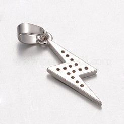 Lightning Bolt Brass Micro Pave Cubic Zirconia Pendants&nbsp;X-KK-K109-26P