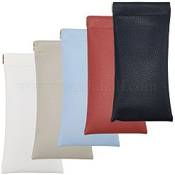 5Pcs 5 Colors Rectangle PU Leather Eyelasses Case&nbsp;AJEW-CN0005-63