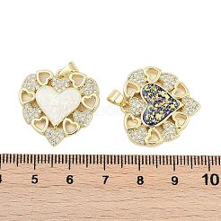 Brass Micro Pave Clear Cubic Zirconia Pendants&nbsp;KK-I723-02G